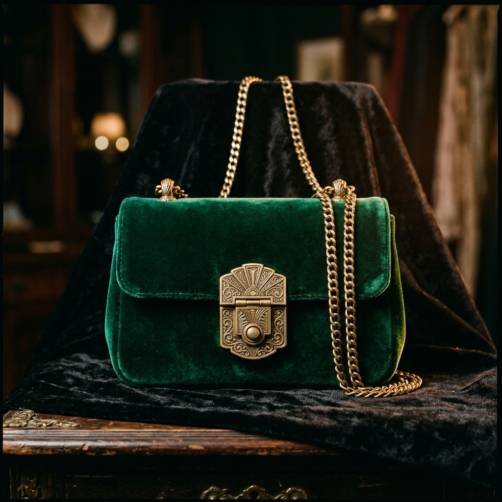 Opulence Emerald Velvet Pochette